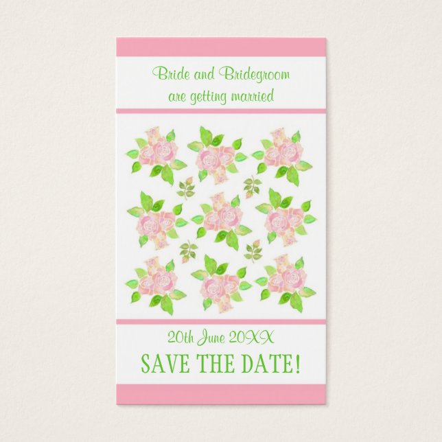 Vintag rosa Rosen Anpassbare Save the Date Karte (Vorderseite)