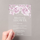 Vintag Rosa Rosen Elegantes Brautparty Acryleinladungen (Insitu (Handheld))
