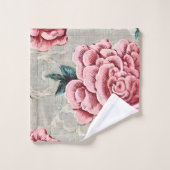 Vintag rosa Rosen - französische Landesdekoration Badhandtuch Set (Waschlappen)