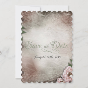 Vintag rosa Rosen Hochzeit speichern Sie das Datum Save The Date