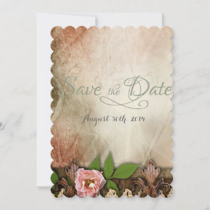 Vintag rosa Rosen Hochzeit speichern Sie das Datum Save The Date