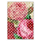 Vintag rosa Rosen Hochzeitskarte Tischnummer (Rückseite)