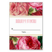 Vintag rosa Rosen Hochzeitskarte Tischnummer (Vorderseite)