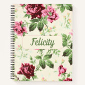 Vintag rosa Rosen individuelle Name Notizblock (Vorderseite)