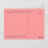 Vintag rosa Rosen/Katzen Geburtstag - Postkarte (Rückseite)