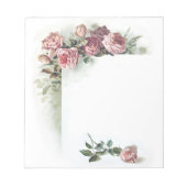 Vintag rosa Rosen kleines Notizblock (Vorderseite)