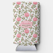 Vintag Rosa Rosen Personalisiertes Brautparty Selters Dosenkühler (Rückseite)