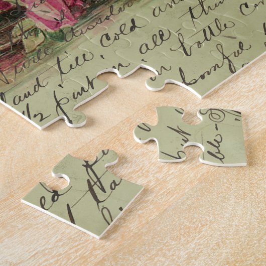 Vintag rosa Rosen und Boote Puzzle (Seite)