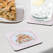 Vintag rosa Rosen und Bücher Getränkeuntersetzer