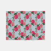 Vintag rosa Rosendesign Fleecedecke (Vorderseite (Horizontal))