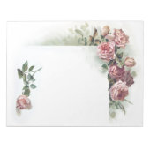 Vintag rosa Rosenfaser Notizblock (Vorderseite)