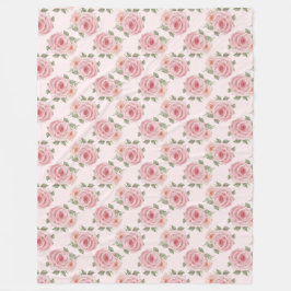 Vintag rosa Rosengarten Hütte Blumenmuster Fleecedecke