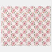 Vintag rosa Rosengarten Hütte Blumenmuster Fleecedecke (Vorderseite (Horizontal))