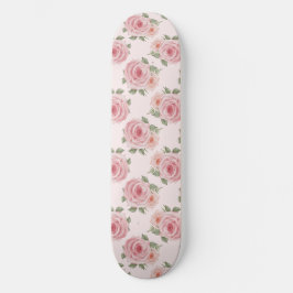 Vintag rosa Rosengarten Hütte Blumenmuster Skateboard