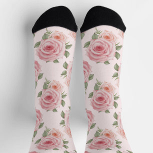 Vintag rosa Rosengarten Hütte Blumenmuster Socken