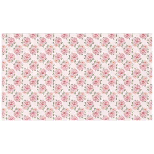 Vintag rosa Rosengarten Hütte Blumenmuster Tischdecke (Vorderseite (Horizontal))