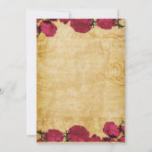 Vintag Rosa Roses Eiffelturm Quinceañera Einladung (Rückseite)