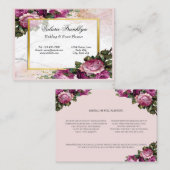 Vintag rosa Roses Gold Frame Eventplaner Visitenkarte (Vorne/Hinten)
