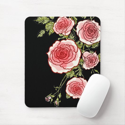 Vintag rosa Roses Mousepad (Mit Mouse)