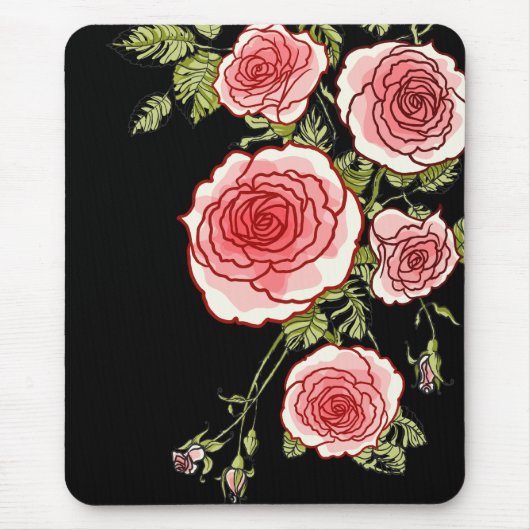 Vintag rosa Roses Mousepad (Vorne)