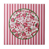 Vintag rosa Roses Tile Fliese (Vorderseite)