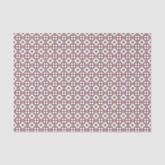 Vintag Rosa Rot Barcelona Blume Ribbon Seidenpapier (Vorderseite)