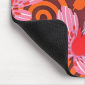 Vintag rosa, rot, grau, Deko Butterfly Mousepad (Ecke)