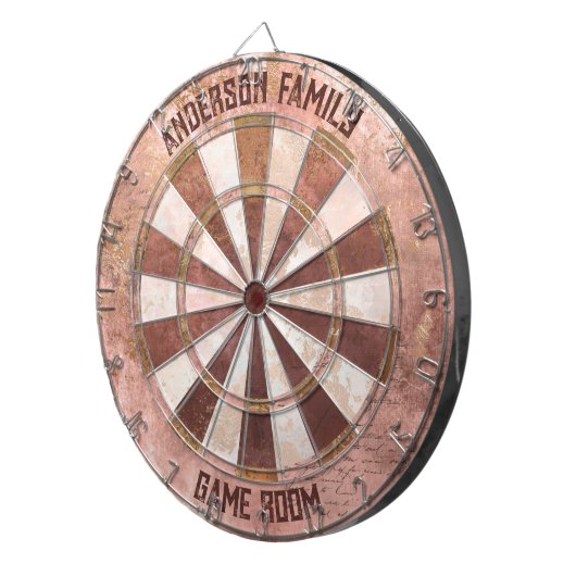 Vintag rosa Rustikal Dartscheibe (Vorderseite rechts)