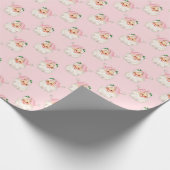 Vintag rosa Santa auf rosa Umschlagpapier Geschenkpapier (Ecke)