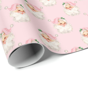 Vintag rosa Santa auf rosa Umschlagpapier Geschenkpapier