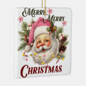 Vintag rosa Santa Keramikornament (Rechts)