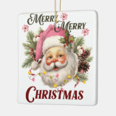 Vintag rosa Santa Keramikornament (Links)