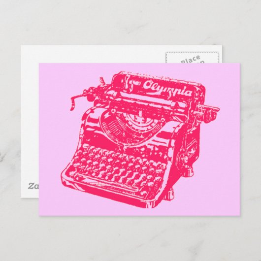 Vintag-rosa Schreibmaschine Postkarte (Vorne/Hinten)