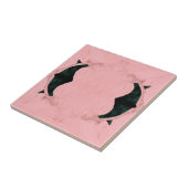 Vintag rosa Schwarz Viktorianischer Jugendstil Fliese (Seite)