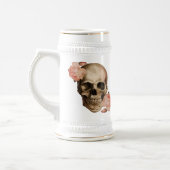 Vintag Rosa Skull Collage Bierglas (Links)