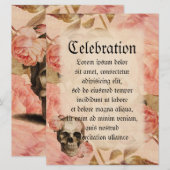 Vintag Rosa Skull Collage Einladung (Vorne/Hinten)