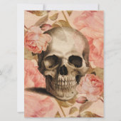 Vintag Rosa Skull Collage Einladung (Rückseite)