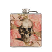 Vintag Rosa Skull Collage Flachmann (Rückseite)