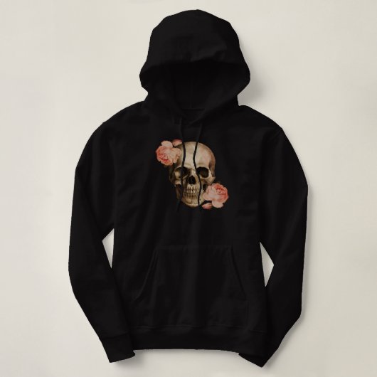 Vintag Rosa Skull Collage Hoodie (Design vorne)