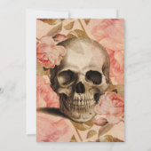 Vintag Rosa Skull Collage Save The Date (Rückseite)