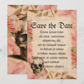 Vintag Rosa Skull Collage Save The Date (Vorne/Hinten)