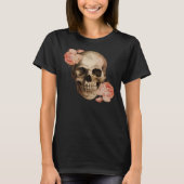 Vintag Rosa Skull Collage T-Shirt (Vorderseite)