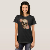 Vintag Rosa Skull Collage T-Shirt (Vorne ganz)