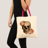 Vintag Rosa Skull Collage Tragetasche (Vorderseite (Produkt))