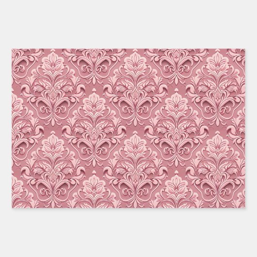 Vintag rosa Tapete Geschenkpapier Set (Vorderseite 2)