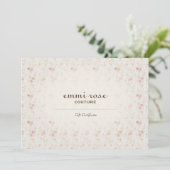 Vintag rosa Tinte Rose Druckgeschenkzertifikat (Stehend Vorderseite)