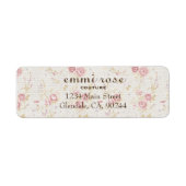 Vintag rosa Tinte Rose Rücksendeadresse (Vorne)