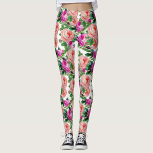 Vintag rosa und Lila Rose Leggings