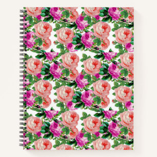 Vintag rosa und Lila Rose Notizblock