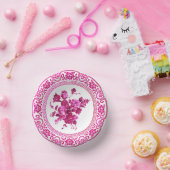 Vintag rosa und weiße Blüten Pappteller (Party)